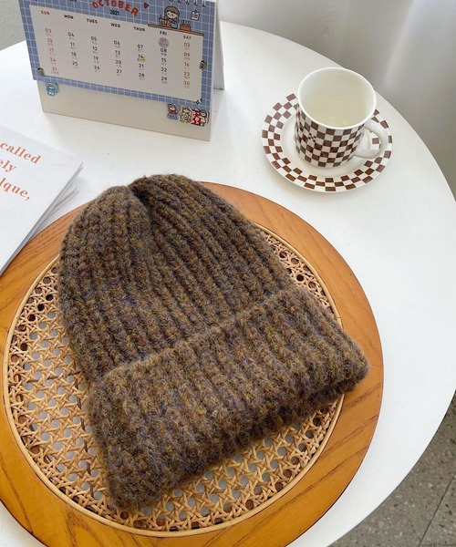 TONE SELECT GOODS(トーンセレクトグッズ)の「pur chouchou/カラー ニット帽 P4404(ニットキャップ/ビーニー・レディース・ブラウン/グリーン/ピンク/オレンジ/グレー・FREE)」の3枚目の写真