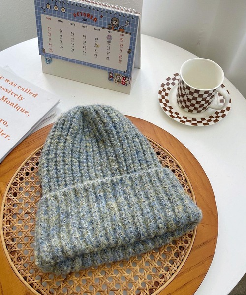TONE SELECT GOODS(トーンセレクトグッズ)の「pur chouchou/カラー ニット帽 P4404(ニットキャップ/ビーニー・レディース・ブラウン/グリーン/ピンク/オレンジ/グレー・FREE)」の1枚目の写真
