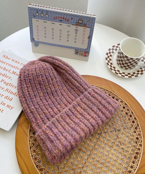 TONE SELECT GOODS(トーンセレクトグッズ)の「pur chouchou/カラー ニット帽 P4404(ニットキャップ/ビーニー・レディース・ブラウン/グリーン/ピンク/オレンジ/グレー・FREE)」の5枚目の写真