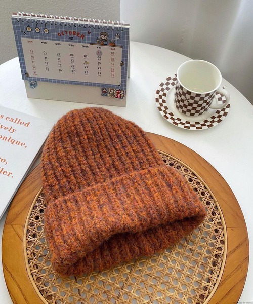 TONE SELECT GOODS(トーンセレクトグッズ)の「pur chouchou/カラー ニット帽 P4404(ニットキャップ/ビーニー・レディース・ブラウン/グリーン/ピンク/オレンジ/グレー・FREE)」の2枚目の写真