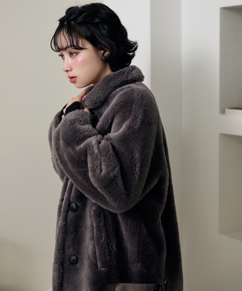 B3 boa jacket /スタンドカラーボアミドルジャケット（その他アウター