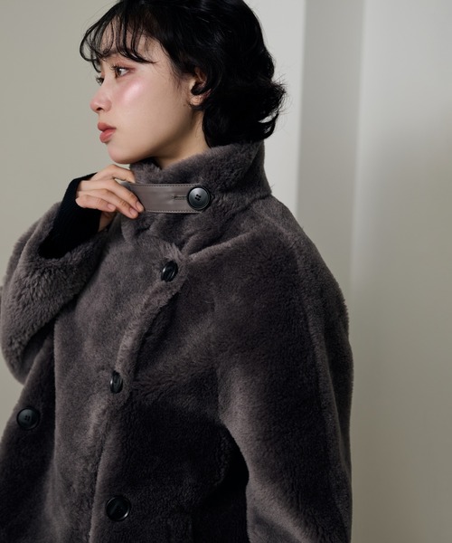 B3 boa jacket /スタンドカラーボアミドルジャケット（その他アウター