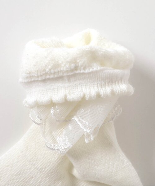 apres les cours(アプレレクール)の「オーガンジーレースソックス(ソックス/靴下・キッズ・ネイビー/オフホワイト・12/15 /18/21)」の11枚目の写真