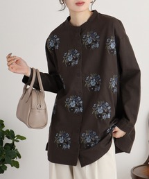 EMAGO 花ドット刺繍チュニックシャツ