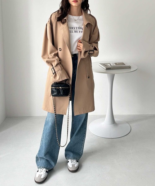 GeeRA（ジーラ）の「キャンディースリーブミドル丈Ａライントレンチコート（トレンチコート・レディース・アイボリー/ベージュ・LARGE/X-LARGE/MEDIUM）」の17枚目の写真