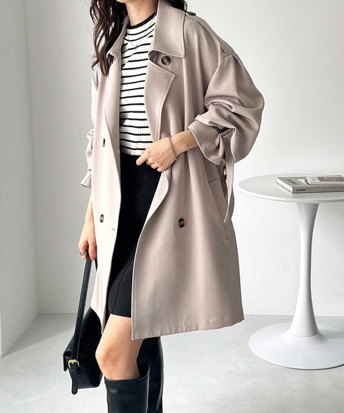 GeeRA（ジーラ）の「キャンディースリーブミドル丈Aライントレンチ