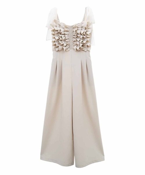 セール】シアーリボン付きフリルサロペット（サロペット