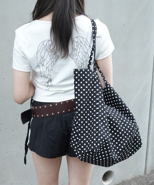 ドット柄トートバッグ 送料無料 メール便発送 】 ドット柄 トートバッグ レディース｜水玉