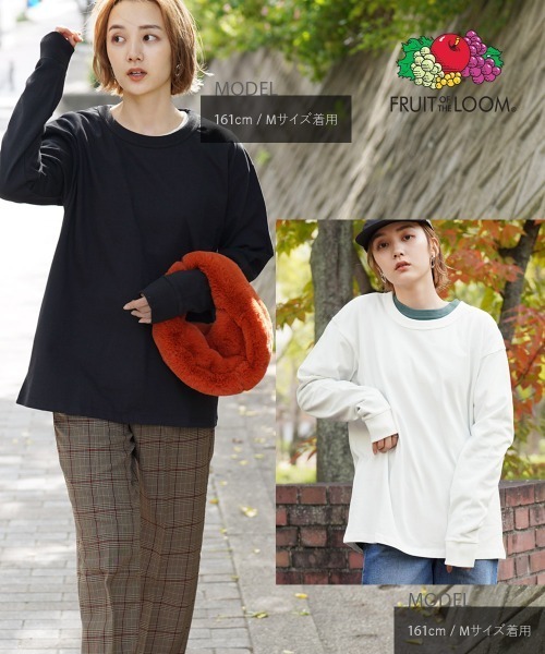 FRUIT OF THE LOOM(フルーツオブザルーム)の「FRUIT OF THE LOOM フルーツオブザルーム FTL ヘビーオンス 長袖 メンズ ロンT(Tシャツ/カットソー・メンズ・ブラック/グレー/ホワイト・SMALL/MEDIUM/LARGE/X-LARGE/XX-LARGE)」の6枚目の写真