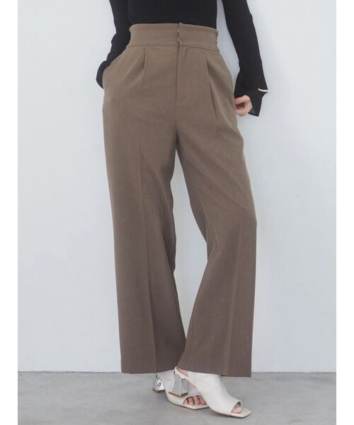 MURUA（ムルーア）の「【セットアップ対応】センプレワイドパンツ（スラックス・レディース・モカ/ライトグレー/ピンク/グレー/ブラック・1/2）」の6枚目の写真