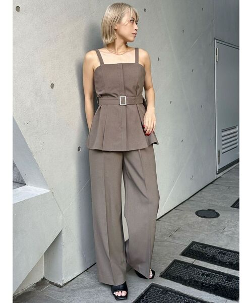 MURUA（ムルーア）の「【セットアップ対応】センプレワイドパンツ（スラックス・レディース・モカ/ライトグレー/ピンク/グレー/ブラック・1/2）」の19枚目の写真