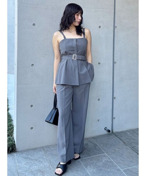 MURUA(ムルーア)の「【セットアップ対応】センプレワイドパンツ(スラックス・レディース・モカ/ライトグレー/ピンク/グレー/ブラック・1/2)」の6枚目の写真