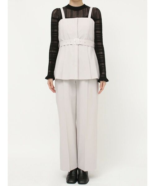 MURUA(ムルーア)の「【セットアップ対応】センプレワイドパンツ(スラックス・レディース・モカ/ライトグレー/ピンク/グレー/ブラック・1/2)」の15枚目の写真