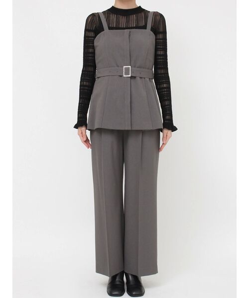 MURUA(ムルーア)の「【セットアップ対応】センプレワイドパンツ(スラックス・レディース・モカ/ライトグレー/ピンク/グレー/ブラック・1/2)」の17枚目の写真