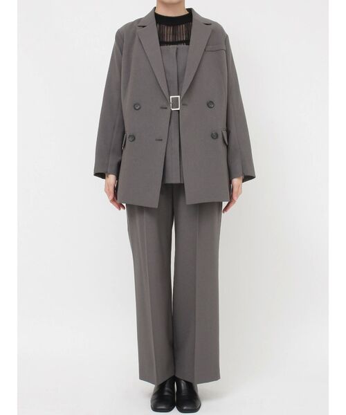 MURUA(ムルーア)の「【セットアップ対応】センプレワイドパンツ(スラックス・レディース・モカ/ライトグレー/ピンク/グレー/ブラック・1/2)」の19枚目の写真