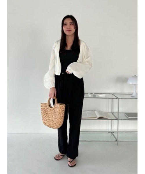 UR'S（ユアーズ）の「ドローストリングブルゾン/ラッシュガード（ラッシュガード・レディース・アイボリー/ブラック・L/M/S）」の4枚目の写真