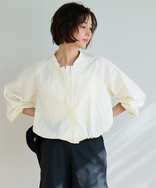 UR'S(ユアーズ)の「ドローストリングブルゾン/ラッシュガード(ラッシュガード・レディース・アイボリー/ブラック・L/M/S)」の7枚目の写真