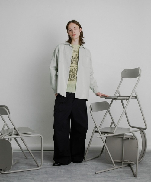 SENSE OF PLACE by URBAN RESEARCH（センスオブプレイスバイアーバンリサーチ）の「FLオープンカラールーズシャツ（シャツ/ブラウス・メンズ・チャコールグレー/ライトベージュ・MEDIUM/LARGE）」の12枚目の写真