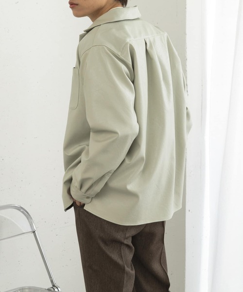 SENSE OF PLACE by URBAN RESEARCH（センスオブプレイスバイアーバンリサーチ）の「FLオープンカラールーズシャツ（シャツ/ブラウス・メンズ・チャコールグレー/ライトベージュ・MEDIUM/LARGE）」の17枚目の写真