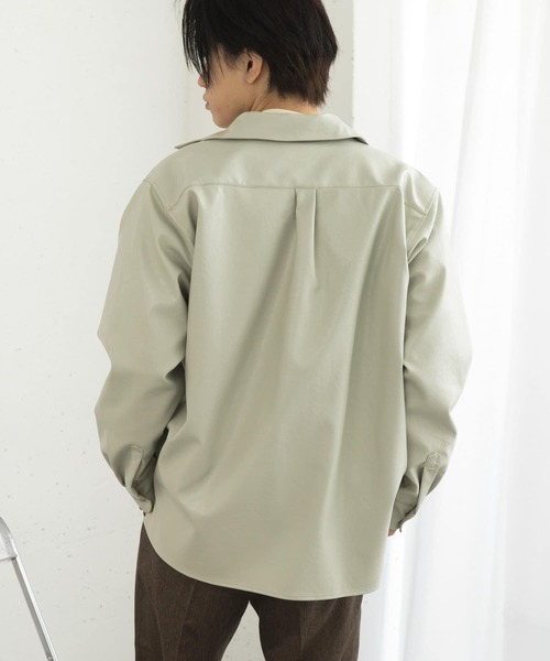 SENSE OF PLACE by URBAN RESEARCH（センスオブプレイスバイアーバンリサーチ）の「FLオープンカラールーズシャツ（シャツ/ブラウス・メンズ・チャコールグレー/ライトベージュ・MEDIUM/LARGE）」の7枚目の写真