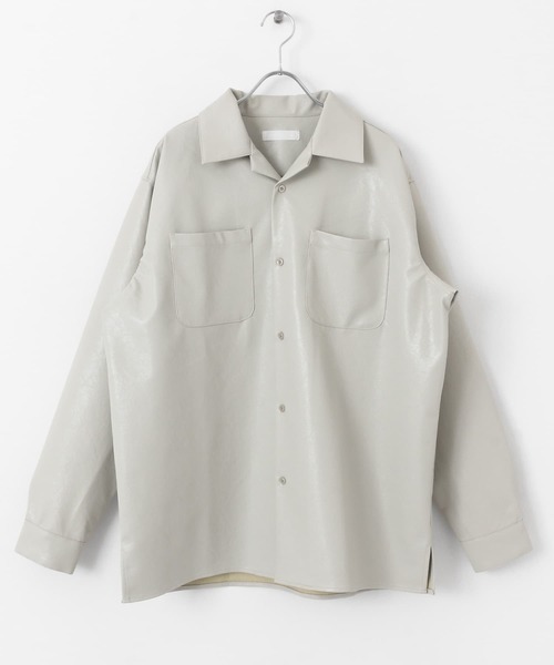 SENSE OF PLACE by URBAN RESEARCH（センスオブプレイスバイアーバンリサーチ）の「FLオープンカラールーズシャツ（シャツ/ブラウス・メンズ・チャコールグレー/ライトベージュ・MEDIUM/LARGE）」の21枚目の写真