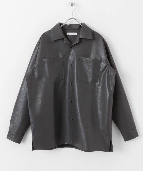 SENSE OF PLACE by URBAN RESEARCH（センスオブプレイスバイアーバンリサーチ）の「FLオープンカラールーズシャツ（シャツ/ブラウス・メンズ・チャコールグレー/ライトベージュ・MEDIUM/LARGE）」の22枚目の写真