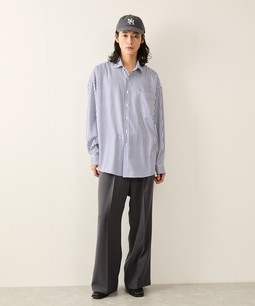 JUNRED（ジュンレッド）の「ストライプルーズシャツ（シャツ/ブラウス・メンズ・ライトグレー/サックスブルー・S/M/L）」の13枚目の写真