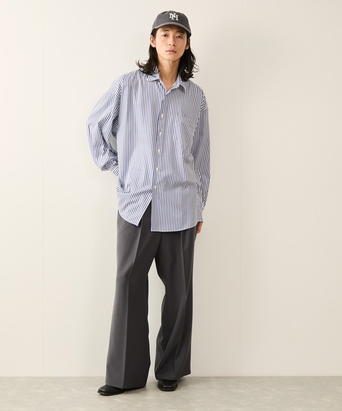 JUNRED（ジュンレッド）の「ストライプルーズシャツ（シャツ/ブラウス・メンズ・ライトグレー/サックスブルー・S/M/L）」の11枚目の写真