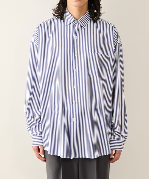 JUNRED（ジュンレッド）の「ストライプルーズシャツ（シャツ/ブラウス・メンズ・ライトグレー/サックスブルー・S/M/L）」の10枚目の写真