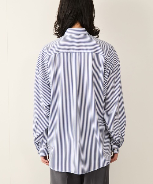 JUNRED（ジュンレッド）の「ストライプルーズシャツ（シャツ/ブラウス・メンズ・ライトグレー/サックスブルー・S/M/L）」の8枚目の写真