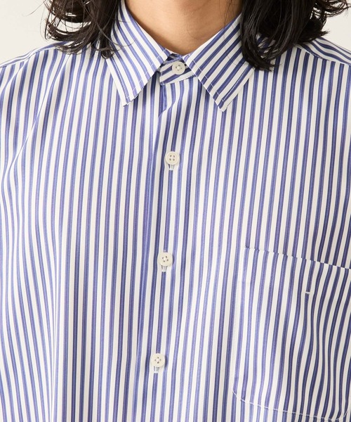 JUNRED（ジュンレッド）の「ストライプルーズシャツ（シャツ/ブラウス・メンズ・ライトグレー/サックスブルー・S/M/L）」の7枚目の写真