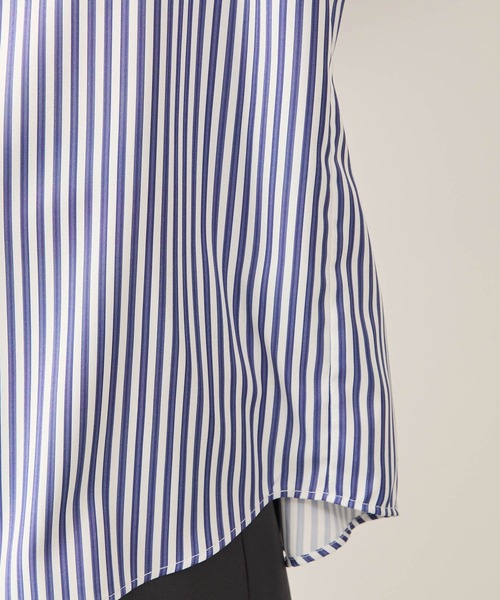 JUNRED（ジュンレッド）の「ストライプルーズシャツ（シャツ/ブラウス・メンズ・ライトグレー/サックスブルー・S/M/L）」の5枚目の写真