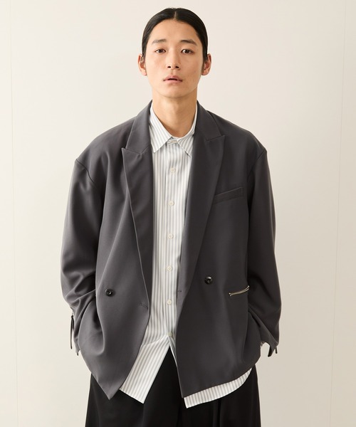 JUNRED（ジュンレッド）の「ストライプルーズシャツ（シャツ/ブラウス・メンズ・ライトグレー/サックスブルー・S/M/L）」の20枚目の写真