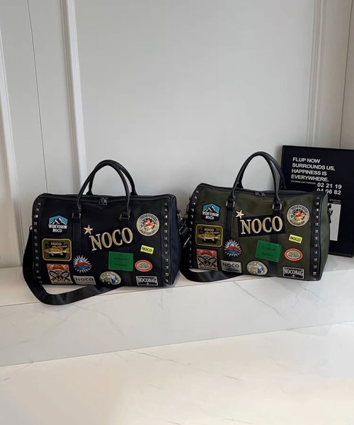 FUNALIVE（ファンアライブ）の「ABETTOR 大人トラベルバーシティーハードワッペン使い大容量ボストンバッグ（ボストンバッグ・メンズ・ブラック/カーキ・FREE）」の3枚目の写真