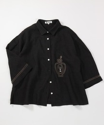 DOLCE&GABBANA ボウタイブラウス エンブロイダリーレース 切替 黒