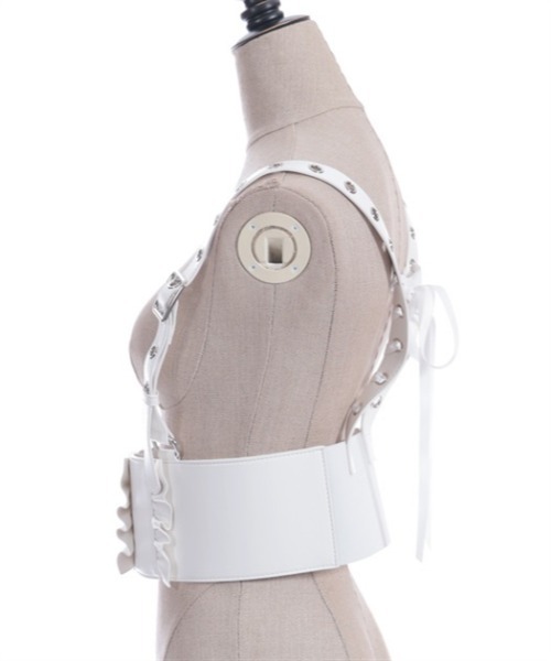 axes femme POETIQUE（アクシーズファムポエティック）の「レースアップハーネスベルト（ベルト・レディース・ホワイト/ブラック・FREE）」の9枚目の写真