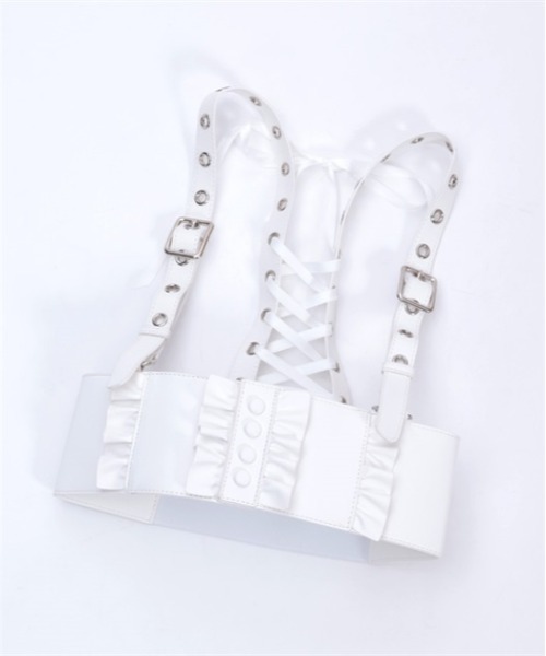 axes femme POETIQUE（アクシーズファムポエティック）の「レースアップハーネスベルト（ベルト・レディース・ホワイト/ブラック・FREE）」の14枚目の写真