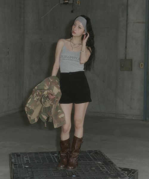 DTYYPE(ドタイプ)の「カップ付きフロントフォントリブキャミソール(キャミソール・レディース・グレー/ブラック/レッド・FREE)」の12枚目の写真