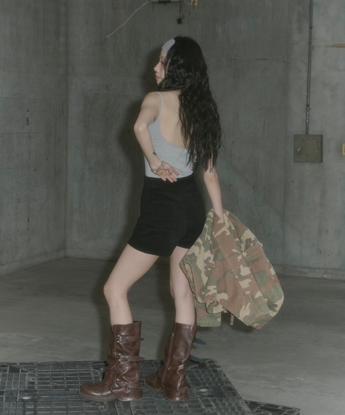 DTYYPE(ドタイプ)の「カップ付きフロントフォントリブキャミソール(キャミソール・レディース・グレー/ブラック/レッド・FREE)」の13枚目の写真