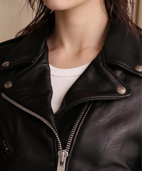 schott(ショット)の「Schott/ショット/218W WOMENS LAMB ONESTAR RIDERS/ラム ワンスター ライダース(ライダースジャケット・メンズ・ブラック・XS/S/M/L)」の4枚目の写真