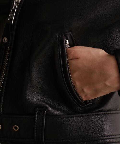 schott(ショット)の「Schott/ショット/218W WOMENS LAMB ONESTAR RIDERS/ラム ワンスター ライダース(ライダースジャケット・メンズ・ブラック・XS/S/M/L)」の6枚目の写真