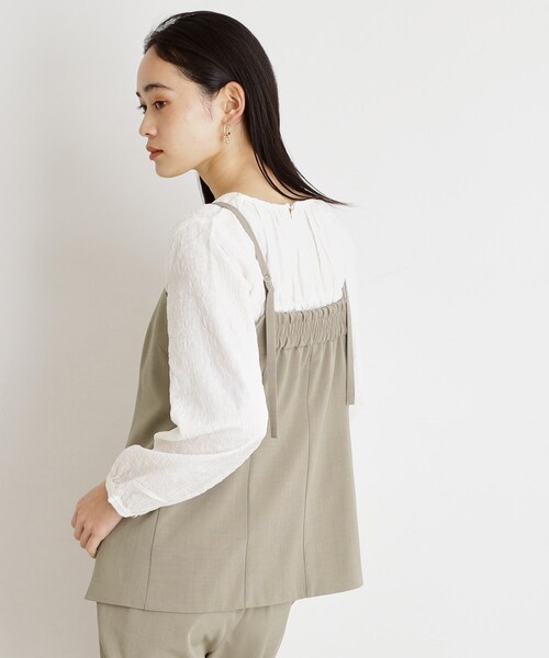 THE SHOP TK (ザ ショップ ティーケー )の「麻調キャミビスチェ【洗濯機OK】(タンクトップ・レディース・ベージュ/ダークブラウン/ブラック・12/13)」の12枚目の写真