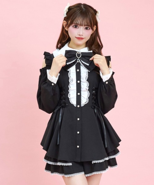 サイドレースアップオフショルセットアップ（セットアップ
