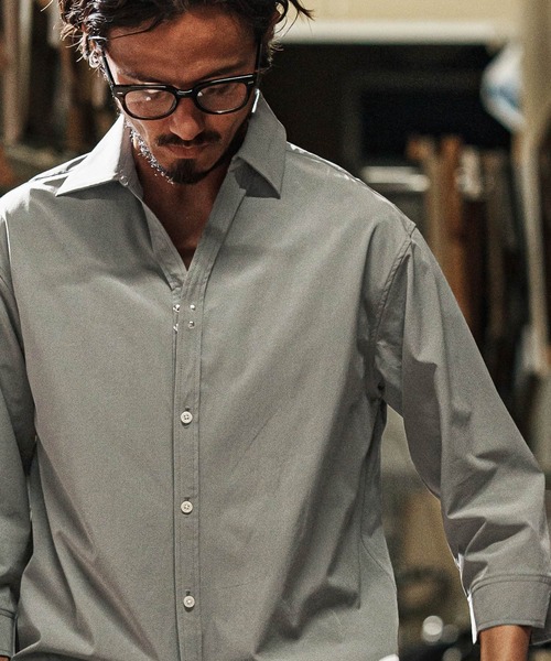 wjk reluxe(ダブルジェーケーリラックス)の「ms5986-cool stretch hook 3-4 sleeve shirts 7分袖シャツ(シャツ/ブラウス・メンズ・ホワイト/ブラック/グレー系その他・M/L/S)」の10枚目の写真