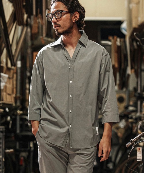 wjk reluxe(ダブルジェーケーリラックス)の「ms5986-cool stretch hook 3-4 sleeve shirts 7分袖シャツ(シャツ/ブラウス・メンズ・ホワイト/ブラック/グレー系その他・M/L/S)」の11枚目の写真