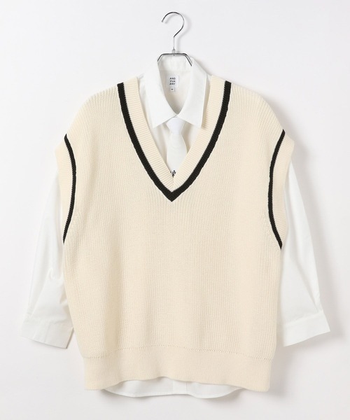 GLOBAL WORK（グローバルワーク）の「3SETシャツ＊ベスト/AND YUA ANY/147464（その他トップス・キッズ・オフホワイト/ライトグレー・MEDIUM/SMALL）」の9枚目の写真