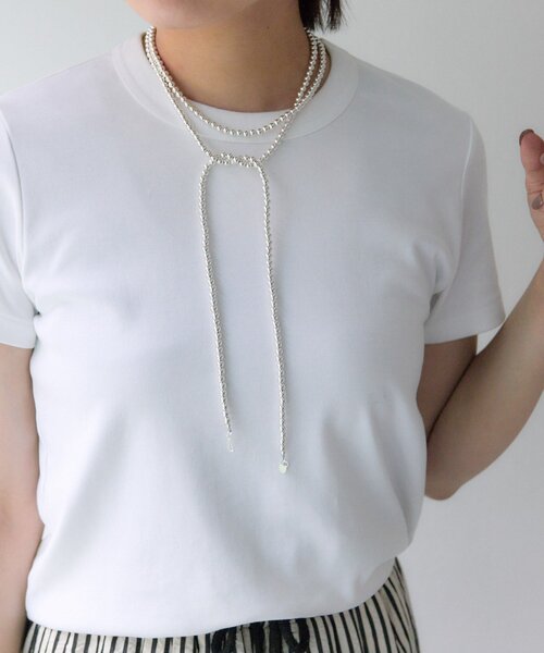 スターリングシルバー使用》ナバホパール5×125cmネックレス
