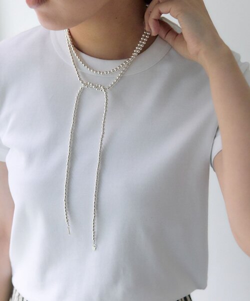 ear PAPILLONNER（イアパピヨネ）の「《スターリングシルバー使用》ナバホパール5×125cmネックレス（ネックレス・レディース・シルバー系その他4・ONE SIZE）」の12枚目の写真
