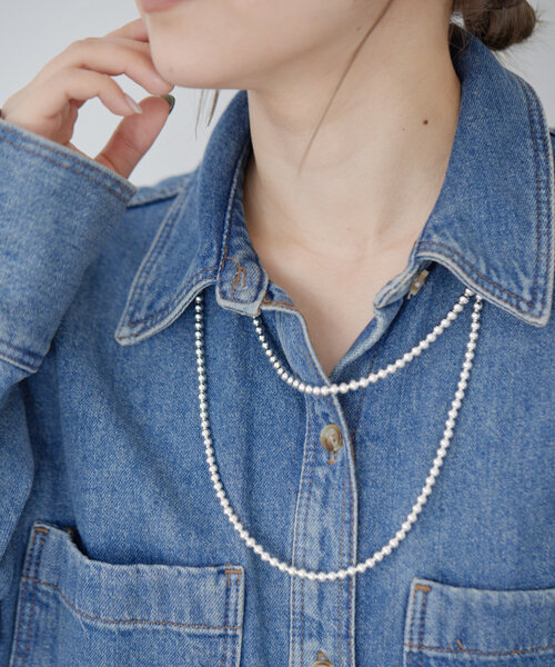 ear PAPILLONNER（イアパピヨネ）の「《スターリングシルバー使用》ナバホパール5×125cmネックレス（ネックレス・レディース・シルバー系その他4・ONE SIZE）」の13枚目の写真