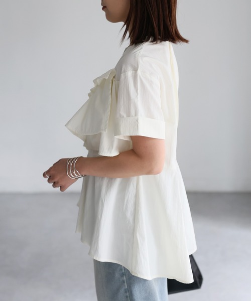 Riberry（リベリー）の「アシメフリルペプラムフレアブラウス（シャツ/ブラウス・レディース・アイボリー/ブラック・FREE）」の10枚目の写真